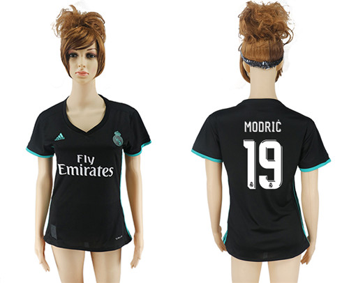 2017 18 Real Madrid 19 MODRIC Away Women Soccer Jersey