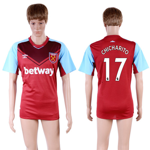 2017 18 West Ham United 17 CHICHARITO Home Thailand Soccer Jersey
