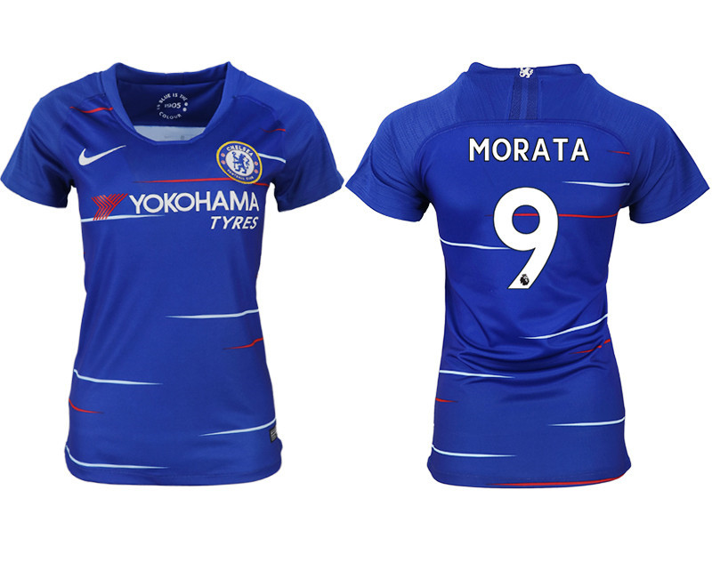 2018 19 Chelsea 9 MORATA Home Women Soccer Jersey