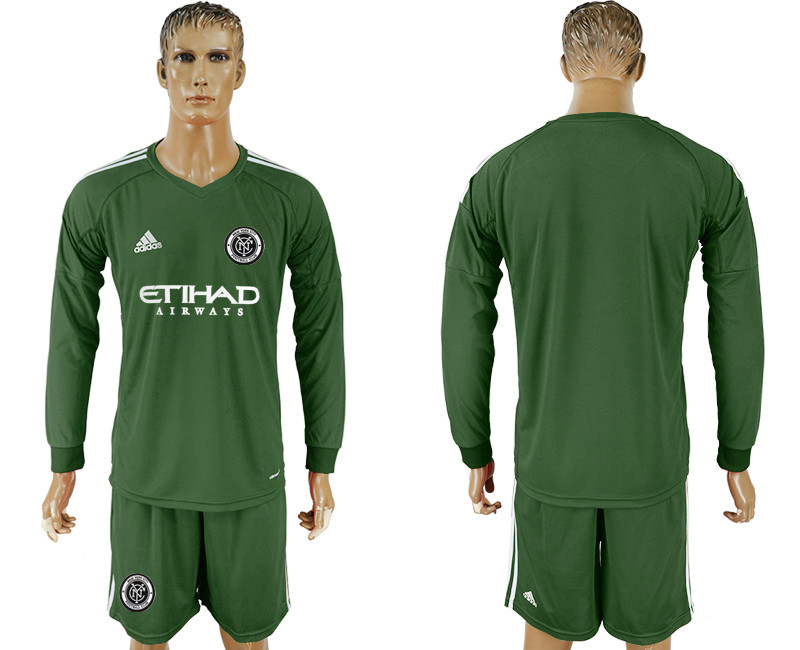 2018 19 New York City FC Army Green Goalkeeper Long Sleeve Soccer Jersey