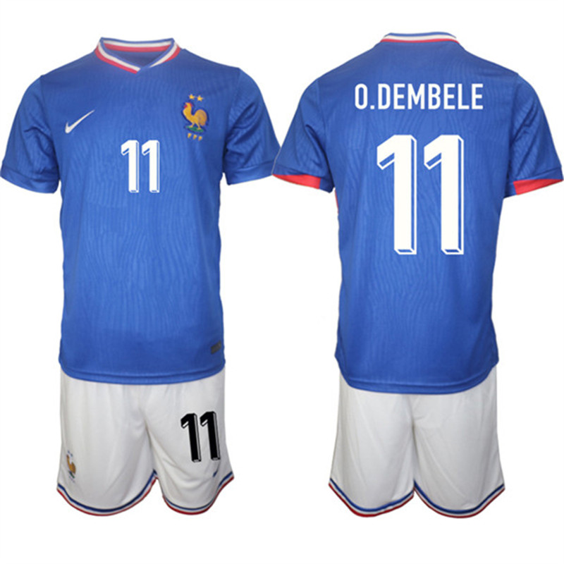 2024 25 France 11 Ousmane Dembele Home Soccer Jersey