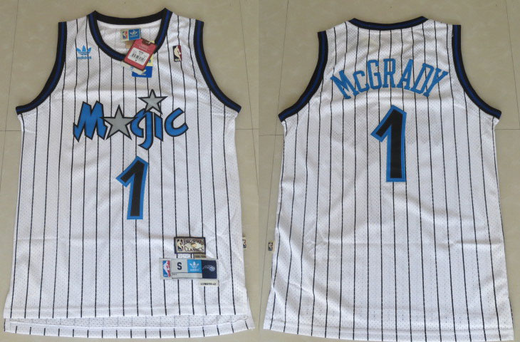  NBA Orlando Magic 1 McGrady New Revolution Swingman Throwback White Jerseys
