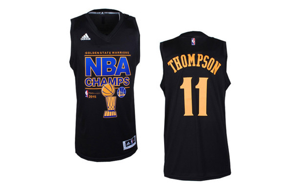 San Antonio Spurs 11 Klay Thompson 2015 NBA Finals Champions Black Jersey