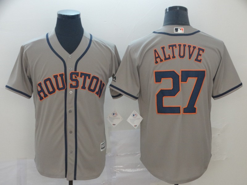 Astros 27 Jose Altuve Gray Cool Base Jersey