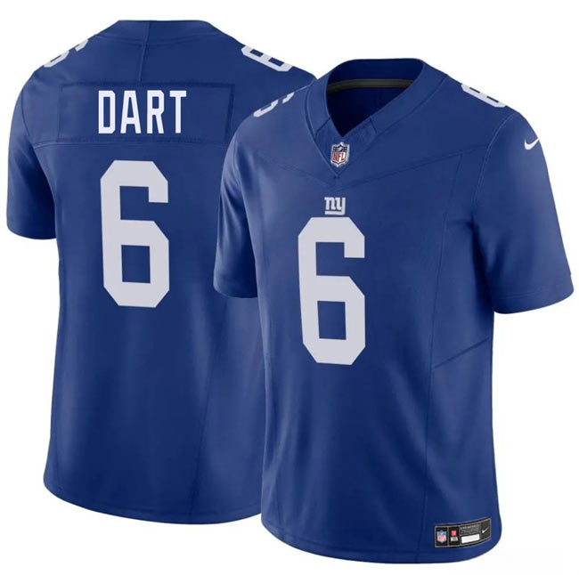BIG Size Men's New York Giants 6 Jaxson Dart Blue F.U.S.E. Vapor Untouchable Limited Football Stitched Jersey