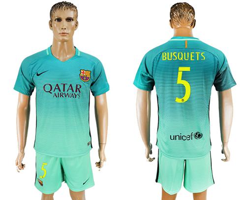 Barcelona 5 Busquets Sec Away Soccer Club Jersey