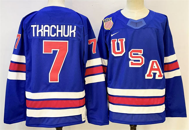Big Size Men's USA 7 Brady Tkachuk Royal 2025 2026 Stitched Jersey