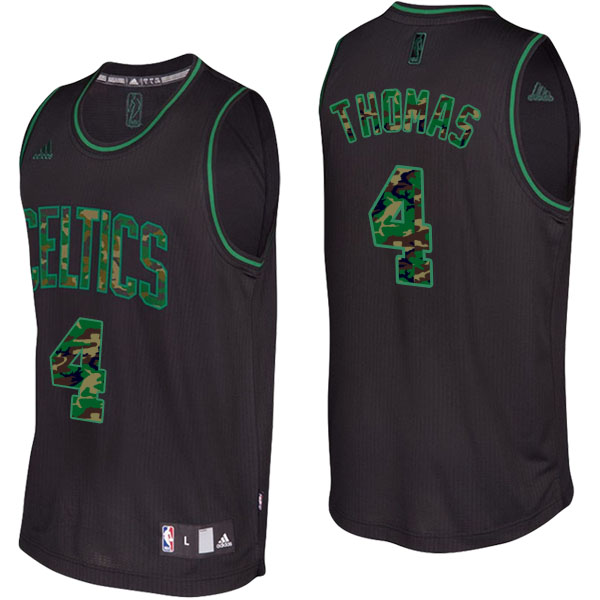 Boston Celtics Isaiah Thomas Camo Fashion Swingman Black Jersey