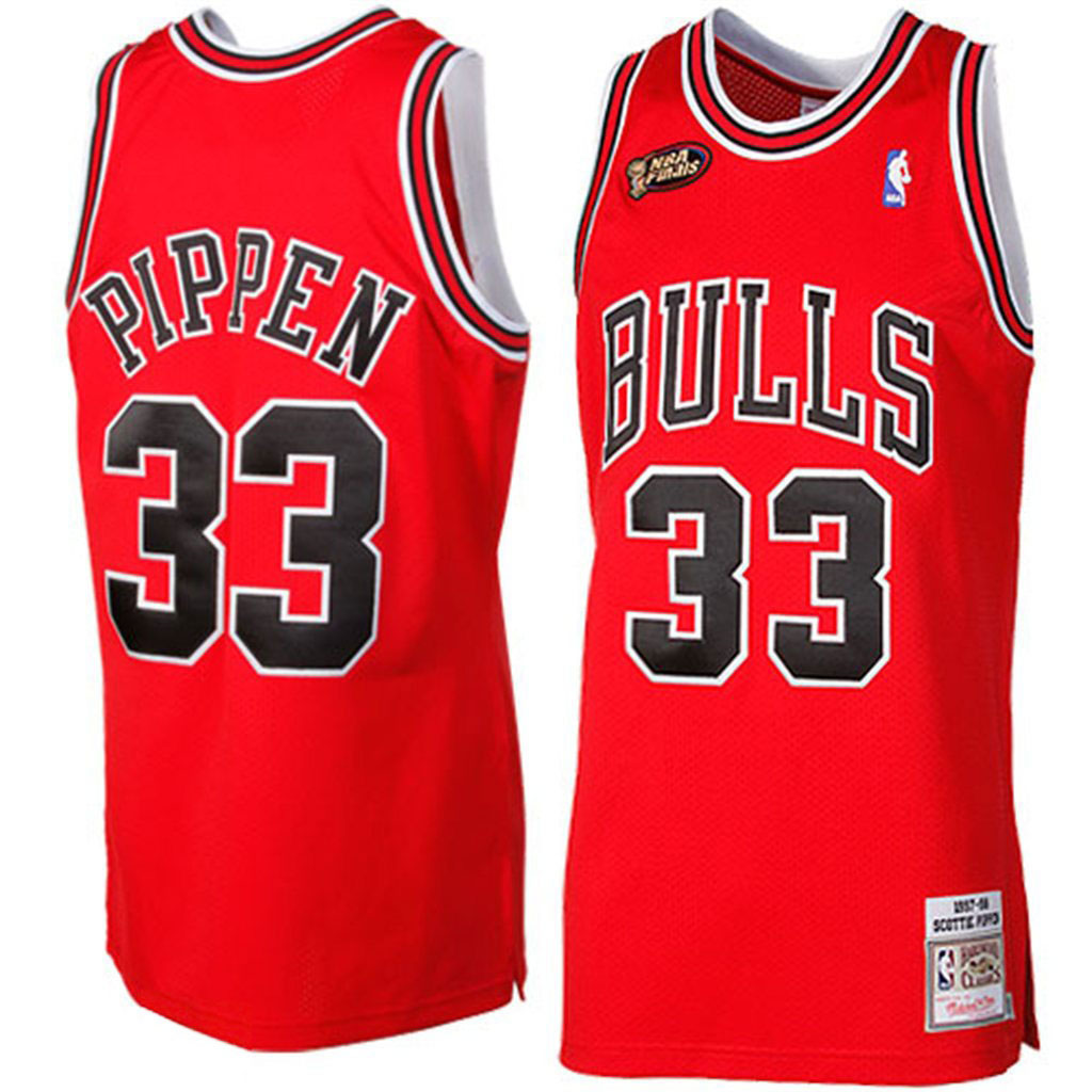 Mitchell Ness Chicago Bulls 33 Scottie Pippen 1997 1998 Retro Red Authentic Jersey