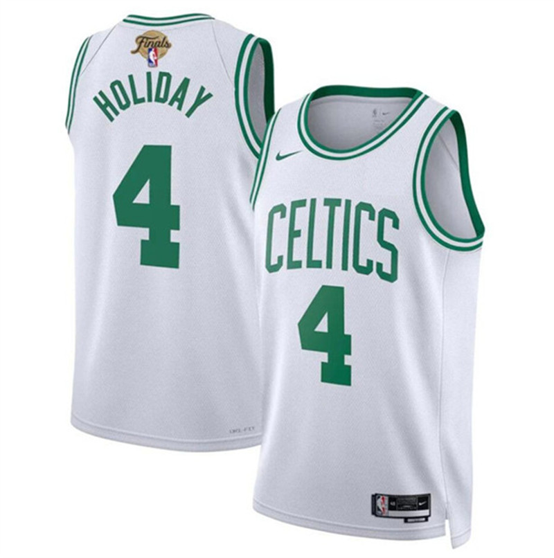 Celtics 4 Jrue Holiday White Nike 2024 Finals Swingman Jersey