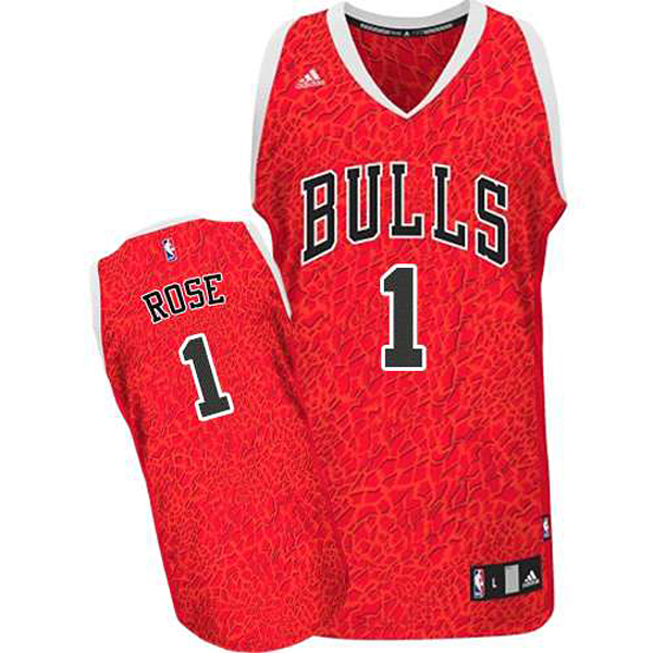 Chicago Bulls #1 Derrick Rose Crazy Light Leopard Swingman Jersey