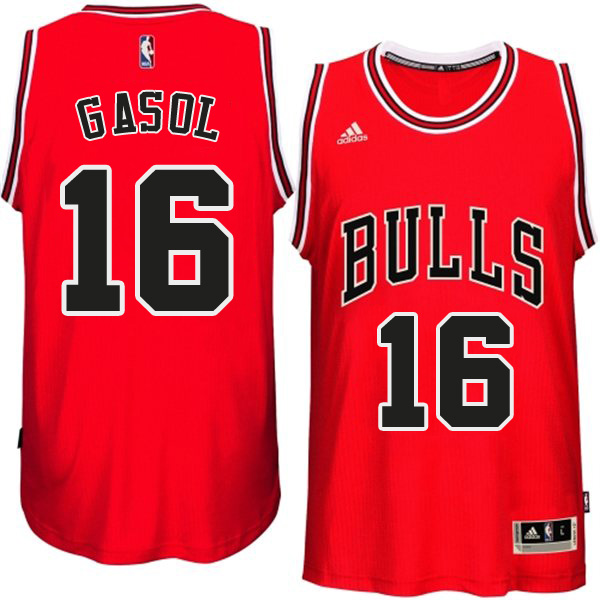 Chicago Bulls 16 Pau Gasol 2014 15 New Swingman Road Red Jersey