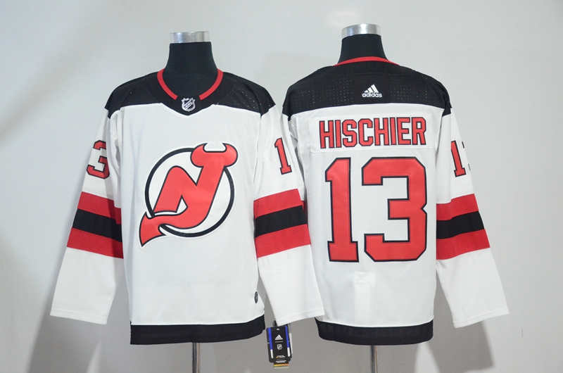 Devils 13 Nico Hischier White Jersey