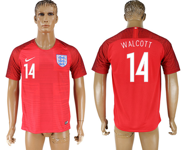 England 14 WALCOTT Away 2018 FIFA World Cup Thailand Soccer Jersey England 14 WALCOTT Away 2018 FIFA World Cup Thailand Soccer Jersey