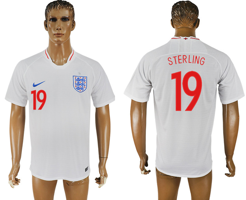 England 19 STERLING Home 2018 FIFA World Cup Thailand Soccer Jersey England 19 STERLING Home 2018 FIFA World Cup Thailand Soccer Jersey
