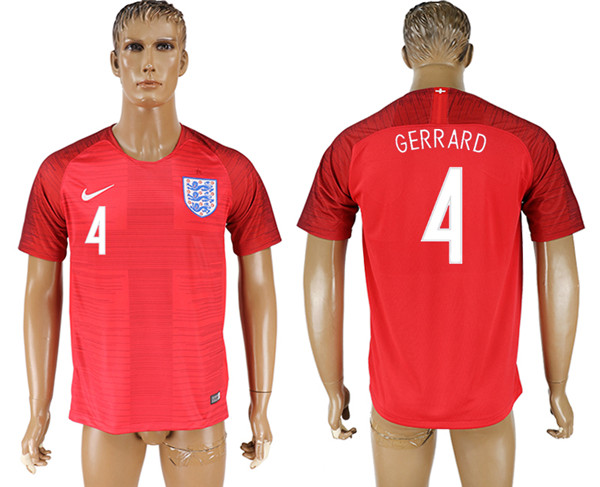 England 4 GERRARD Away 2018 FIFA World Cup Thailand Soccer Jersey England 4 GERRARD Away 2018 FIFA World Cup Thailand Soccer Jersey