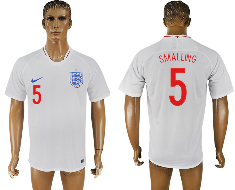 England 5 SMALLING Home 2018 FIFA World Cup Thailand Soccer Jersey England 5 SMALLING Home 2018 FIFA World Cup Thailand Soccer Jersey