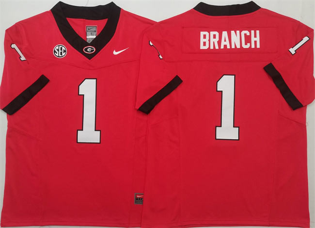 Georgia Bulldogs 1 Zachariah Branch Red 2025 F.U.S.E. Stitched Jersey