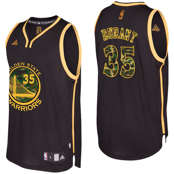 Golden State Warriors Kevin Durant Camo Fashion Swingman Black Jersey