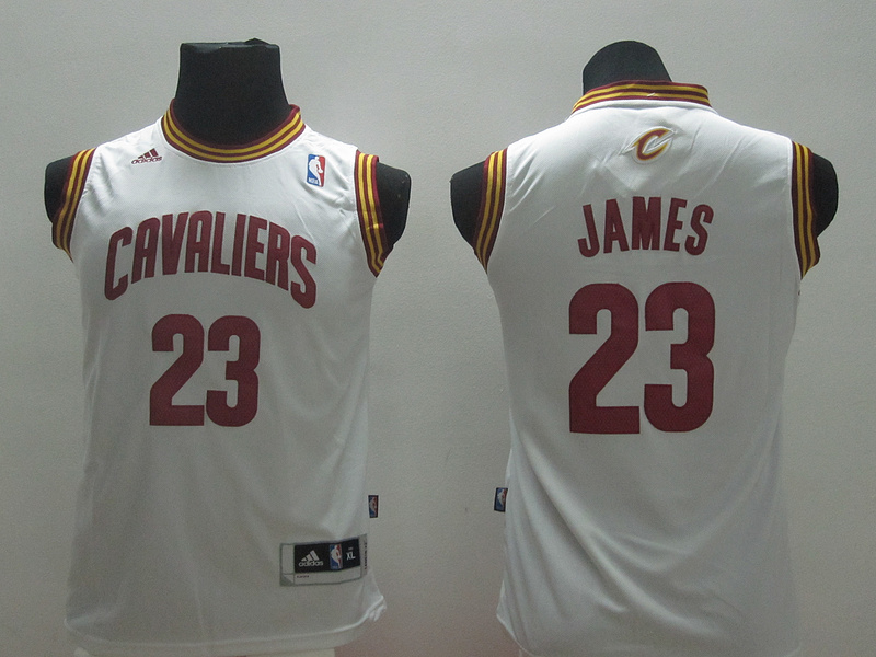 Kids  NBA Cleveland Cavaliers 23 Lebron James New Revolution 30 Swingman White Youth Jersey
