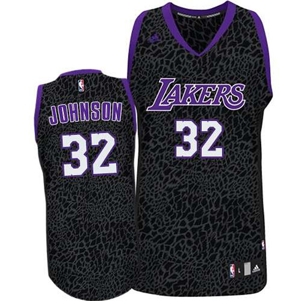 Los Angeles Lakers #32 Magic Johnson Crazy Light Leopard Swingman Jersey