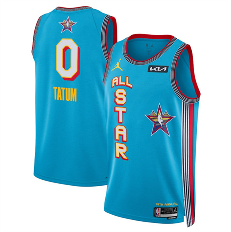 Men's 2025 All Star 0 Jayson Tatum Light Blue Stitched Basketball Jersey