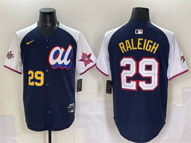 Men's American League 29 Cal Raleigh Navy Alternate 2025 All Star Edition Limited Stitched Baseball Jersey