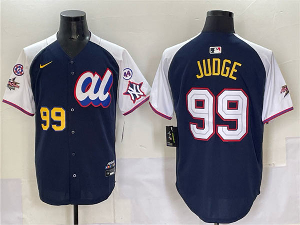 Men's American League 99 Aaron Judge Navy Alternate 2025 All Star With Patch Edition Limited Stitched Baseball Jersey