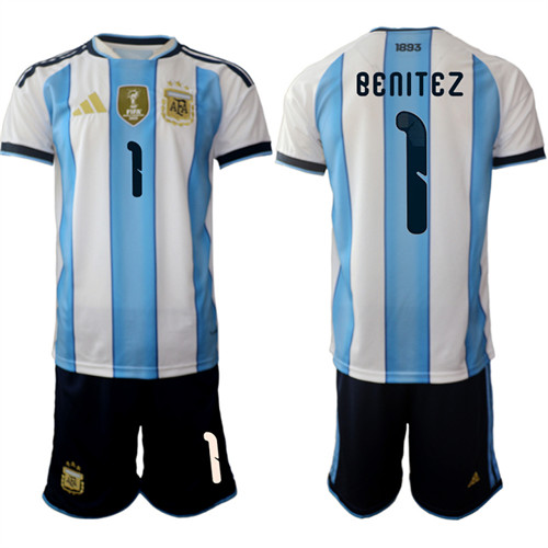 Men's Argentina 1 Benitez National Team FIFA x World Cup 2026 Home White On Field Jersey