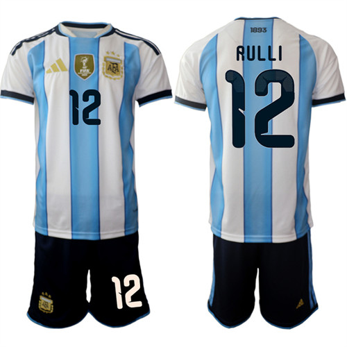 Men's Argentina 12 RULLI National Team FIFA x World Cup 2026 Home White On Field Jersey