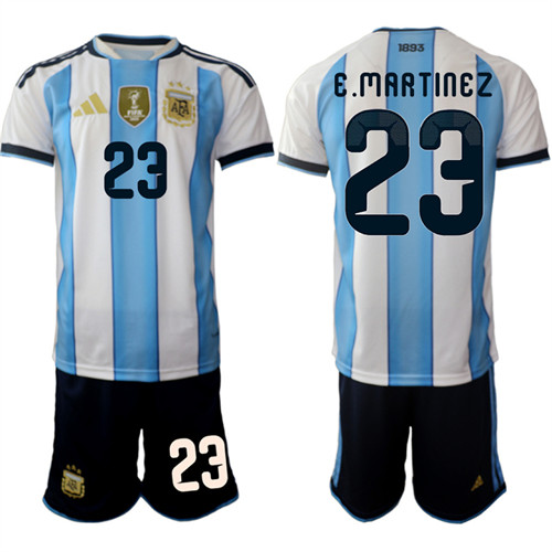 Men's Argentina 23 E.MARTINEZ National Team FIFA x World Cup 2026 Home White On Field Jersey