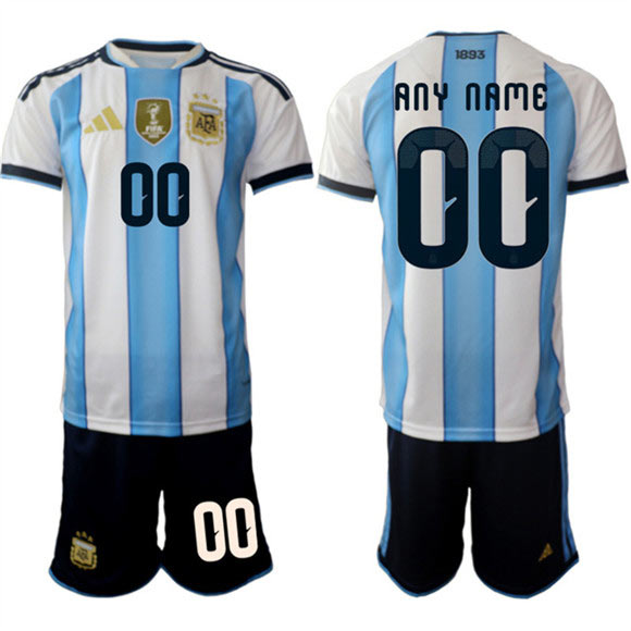 Men's Argentina Custom White Blue 2025 26 Home Soccer Jersey Suit