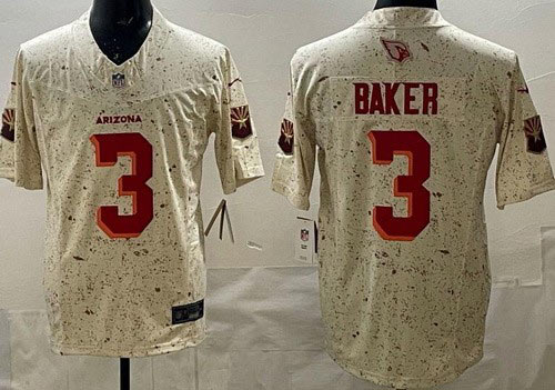 Men's Arizona Cardinals 3 Budda Baker Limited Cream Rivalries FUSE Vapor Jersey