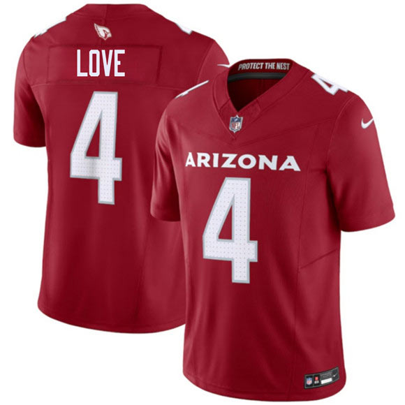 Men's Arizona Cardinals 4 Jeremiyah Love Red 2026 Draft F.U.S.E. Vapor Untouchable Limited Football Stitched Jersey