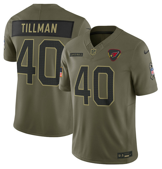 Men's Arizona Cardinals 40 Pat Tillman Olive 2025 Salute to Service Limited Football Stitched Jersey