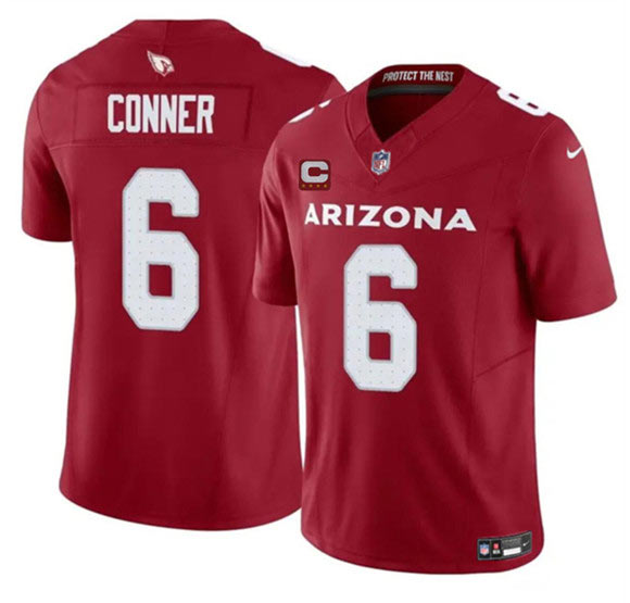 Men's Arizona Cardinals 6 James Conner Red 2025 F.U.S.E. With 4 Star C Patch Vapor Untouchable Limited Football Stitched Jersey
