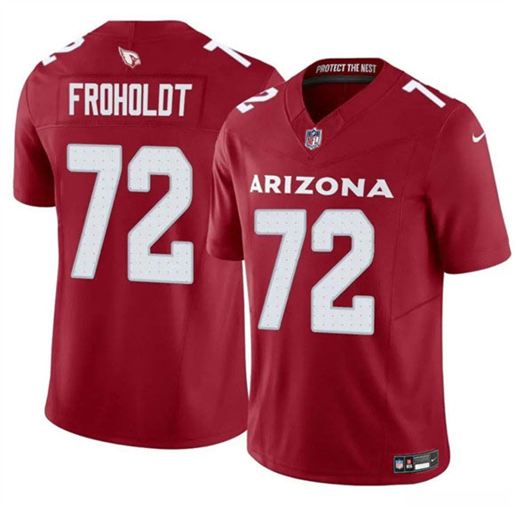 Men's Arizona Cardinals 72 Hjalte Froholdt Red 2025 F.U.S.E. Vapor Untouchable Limited Football Stitched Jersey