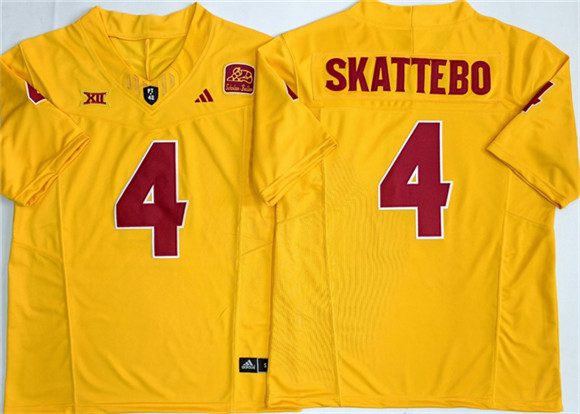 Men's Arizona State Sun Devils 4 Cam Skattebo Gold 2025 F.U.S.E. Vapor Limited Stitched Jersey
