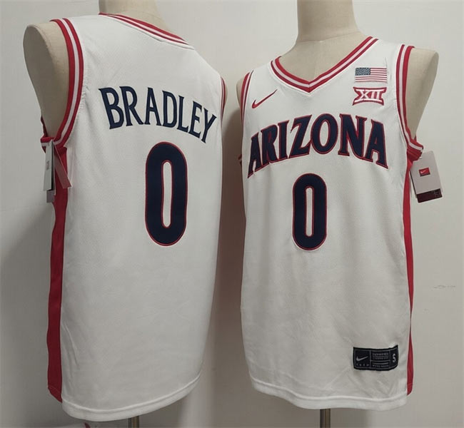 Men's Arizona Wildcats 0 Jaden Bradley White Stitched Jersey