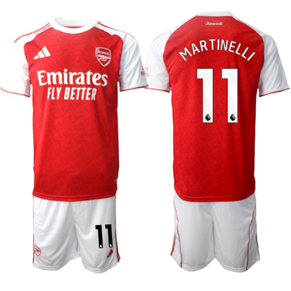 Men's Arsenal F.C 11 Gabriel Martinelli 2026 Red Home Soccer Jersey Suit