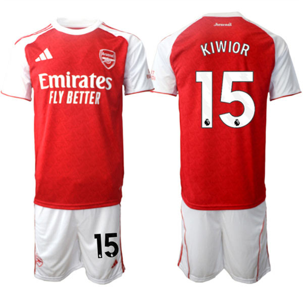 Men's Arsenal F.C 15 Jakub Kiwior 2026 Red Home Soccer Jersey Suit