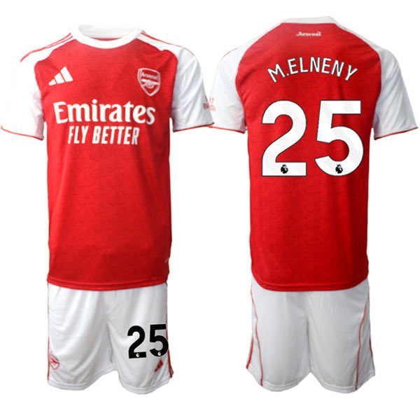 Men's Arsenal F.C 25 Mohamed Elneny 2026 Red Home Soccer Jersey Suit