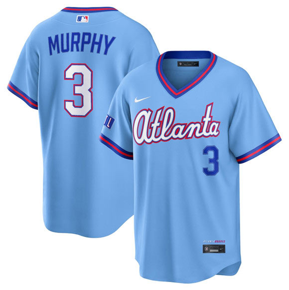 Men's Atlanta Braves 3 Dale Murphy Powder Blue 2026 City Connect Stadium Stitched Baseball Jersey