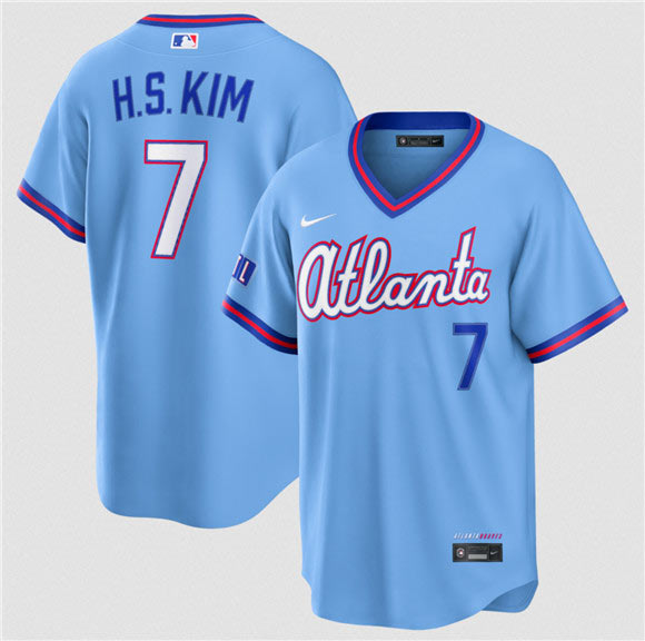 Men's Atlanta Braves 7 Ha Seong Kim Powder Blue 2026 City Connect Stadium Stitched Baseball Jersey