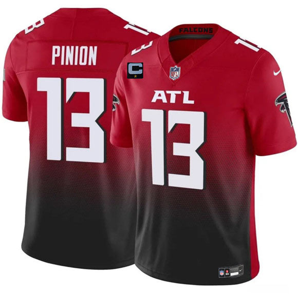Men's Atlanta Falcons 13 Bradley Pinion Red Black 2025 F.U.S.E With 1 Star C Patch Vapor Untouchable Limited Football Stitched Jersey