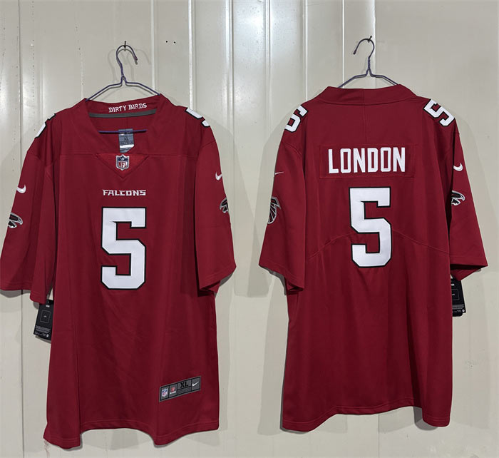 Men's Atlanta Falcons 5 Drake London Red 2026 New Vapor Untouchable Limited Stitched Football Jersey Men's Atlanta Falcons 5 Drake London Red 2026 New Vapor Untouchable Limited Stitched Football Jersey