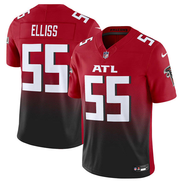Men's Atlanta Falcons 55 Kaden Elliss Red Black 2025 F.U.S.E Vapor Untouchable Limited Football Stitched Jersey