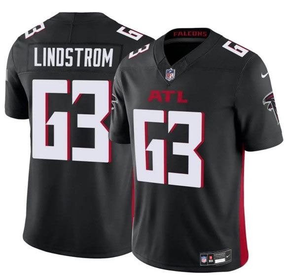 Men's Atlanta Falcons 63 Chris Lindstrom Black 2025 F.U.S.E. Vapor Untouchable Limited Football Stitched Jersey