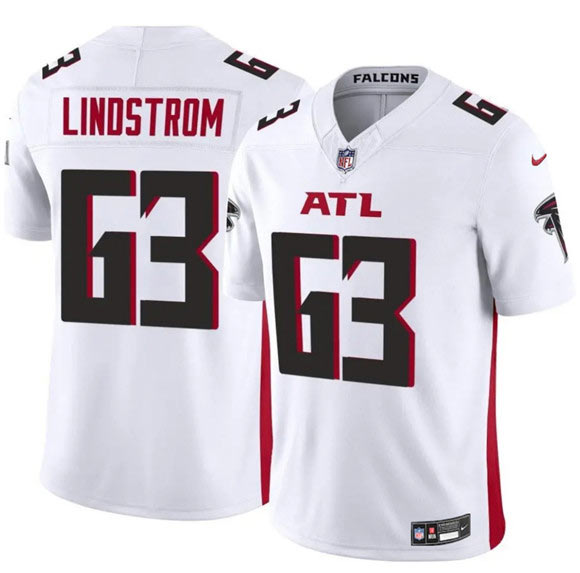 Men's Atlanta Falcons 63 Chris Lindstrom White 2025 F.U.S.E. Vapor Untouchable Limited Football Stitched Jersey