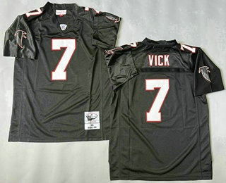 Men's Atlanta Falcons 7 Michael Vick Black 2003 Throwback Jersey